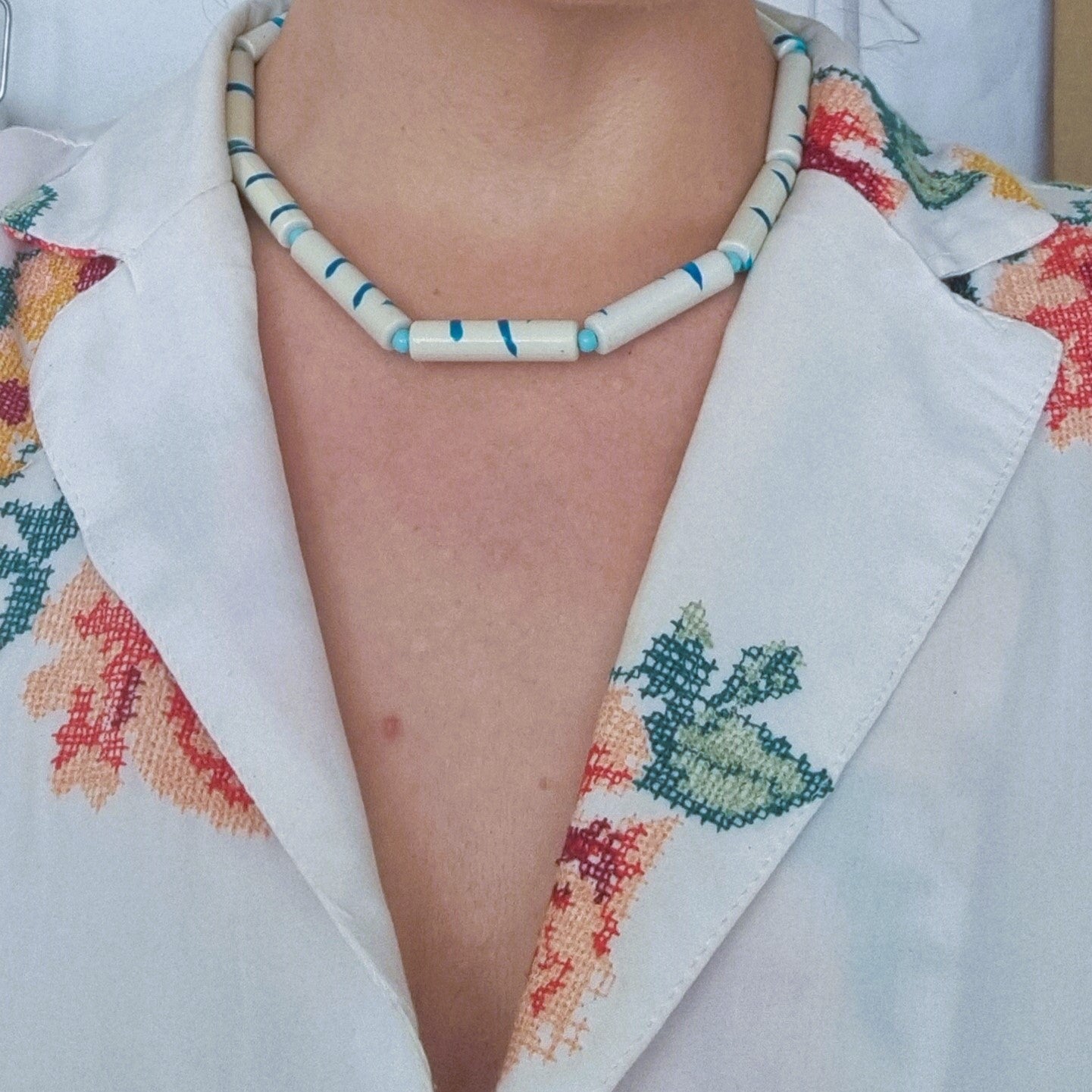 Blue n' white necklace