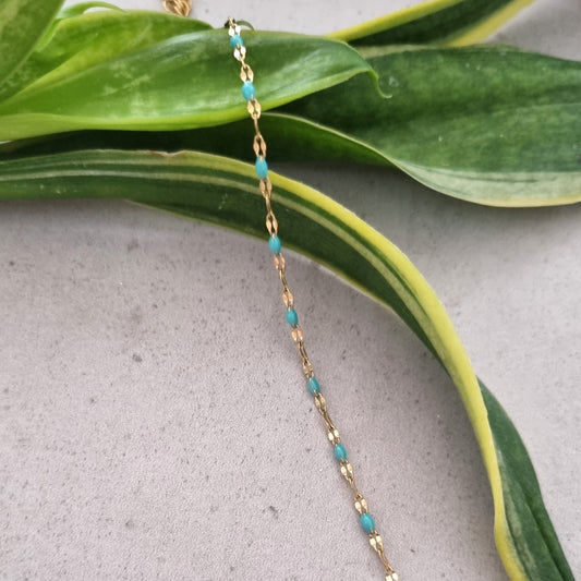 Rosario anklet - turquoise