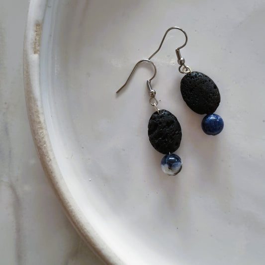 Lava stones earrings