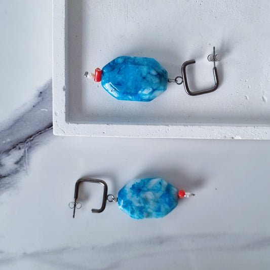 Turquoise stones earrings