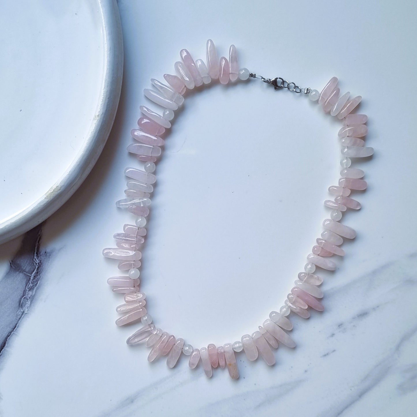 Rose quartz necklace