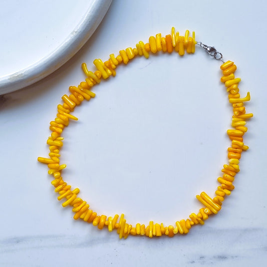 Yellow coral necklace