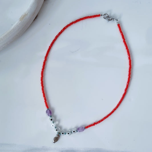 Fish in red sea necklace