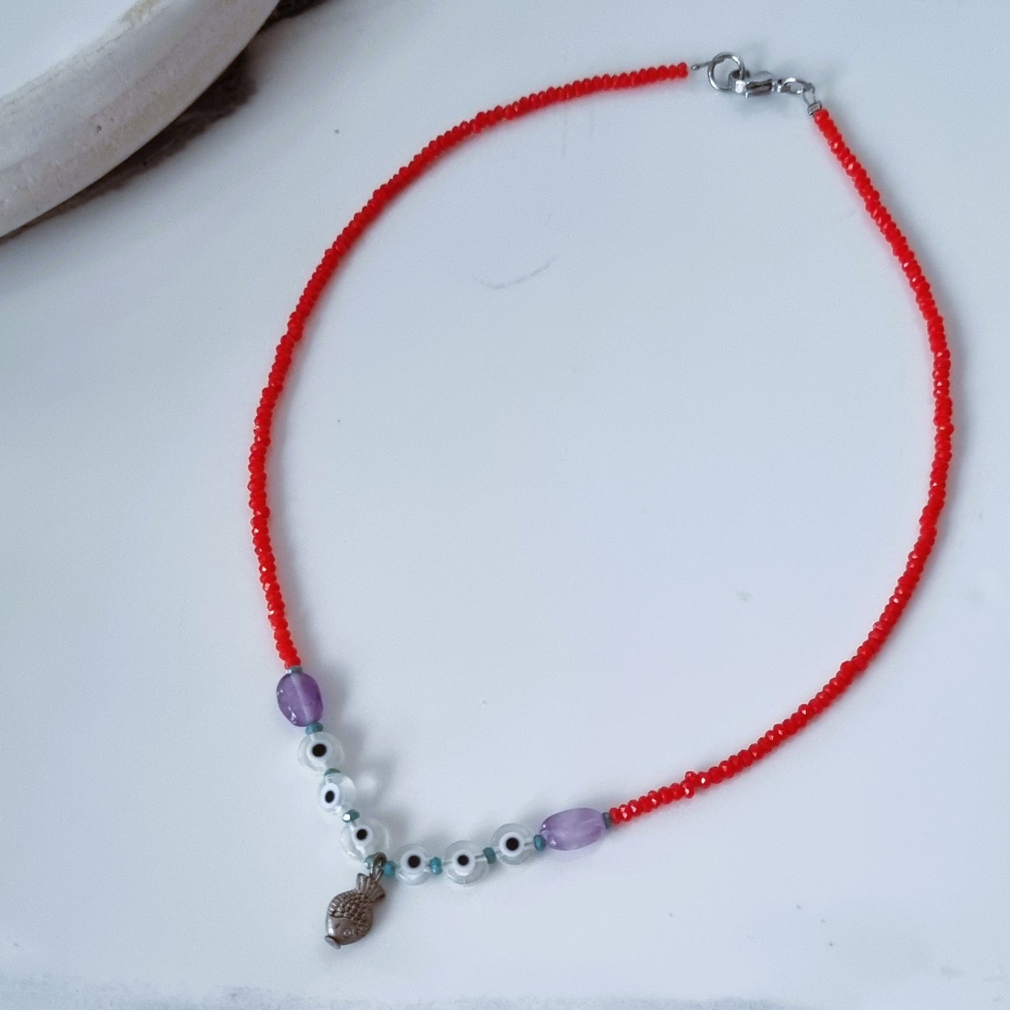 Fish in red sea necklace