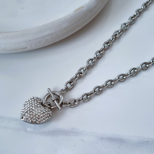 Double face heart necklace