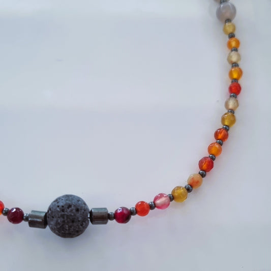 Orange stones necklace vol3