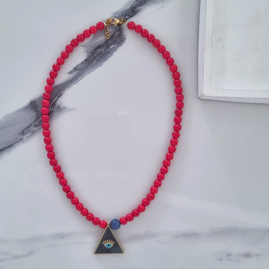 Evil eye/red howlites necklace