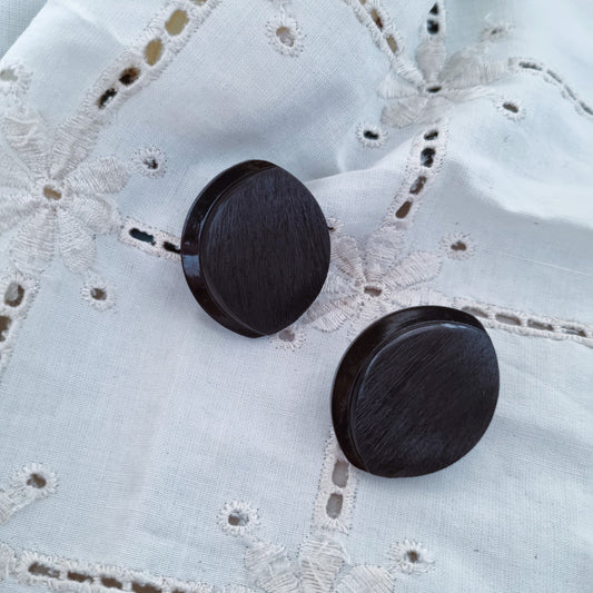 Vintage earrings - Black oval