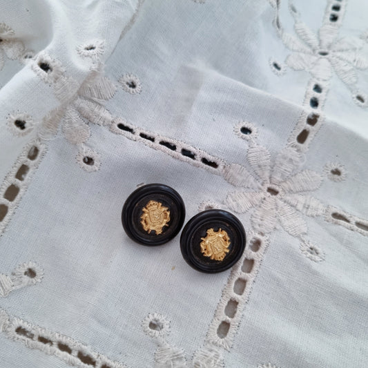 Vintage earrings - Black/gold