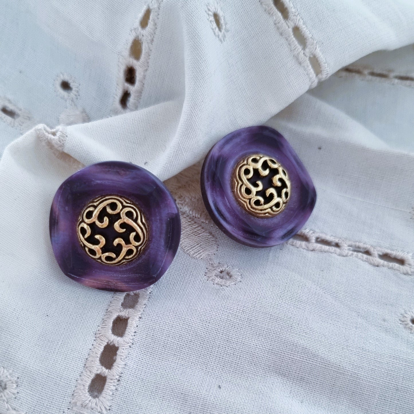 Vintage earrings - Purple