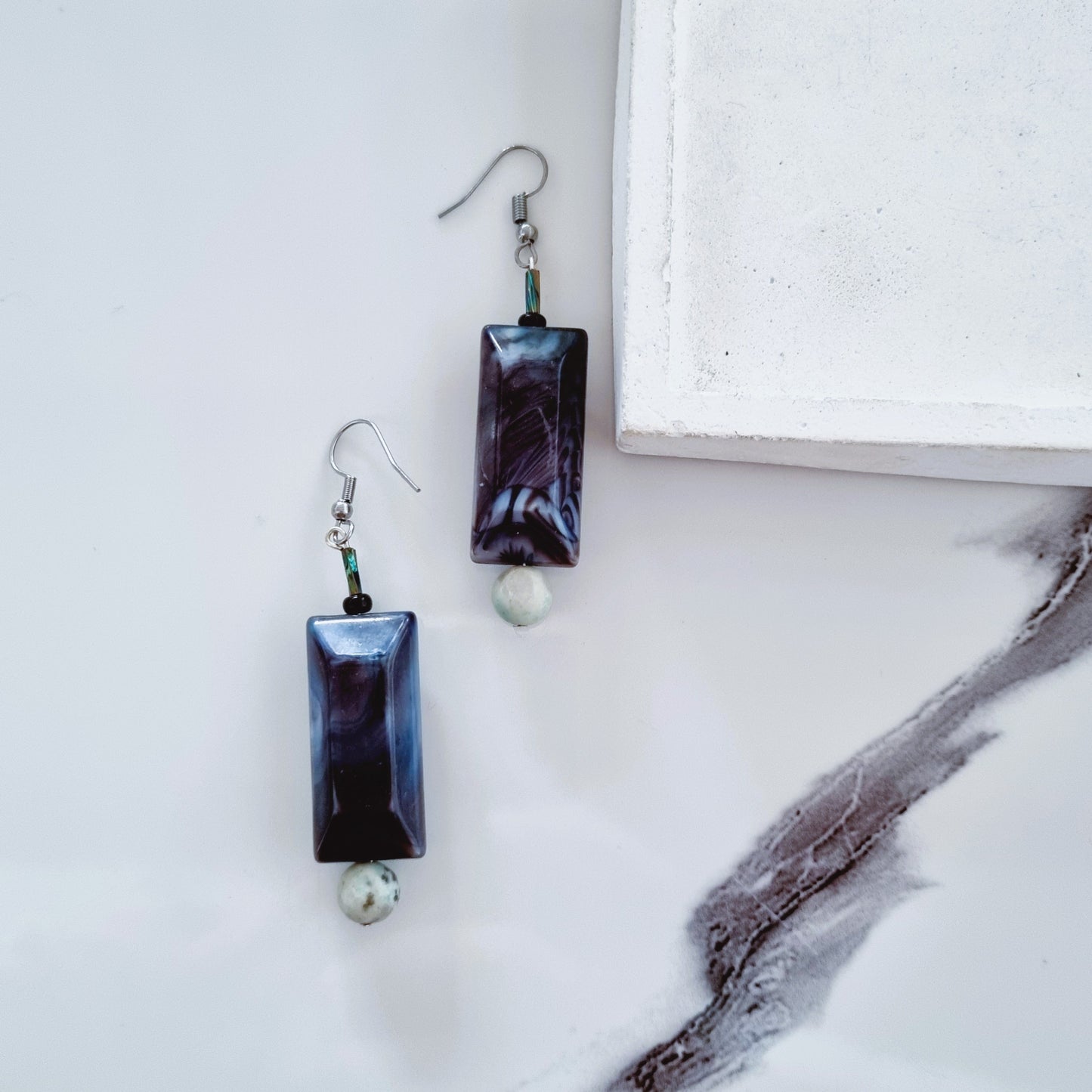 Black vertical earrings