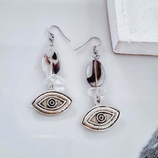 Silver eye earrings 2