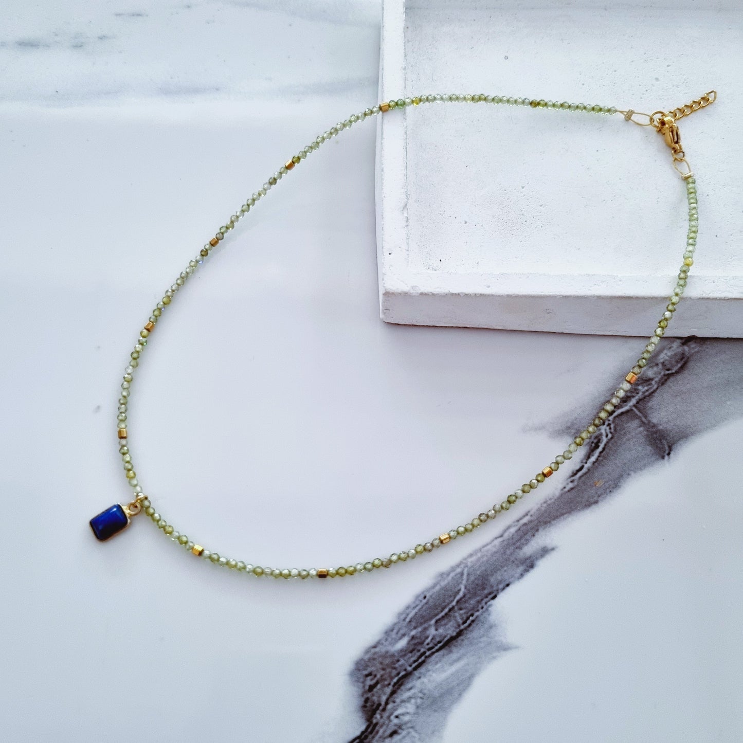 Green moonstone necklace