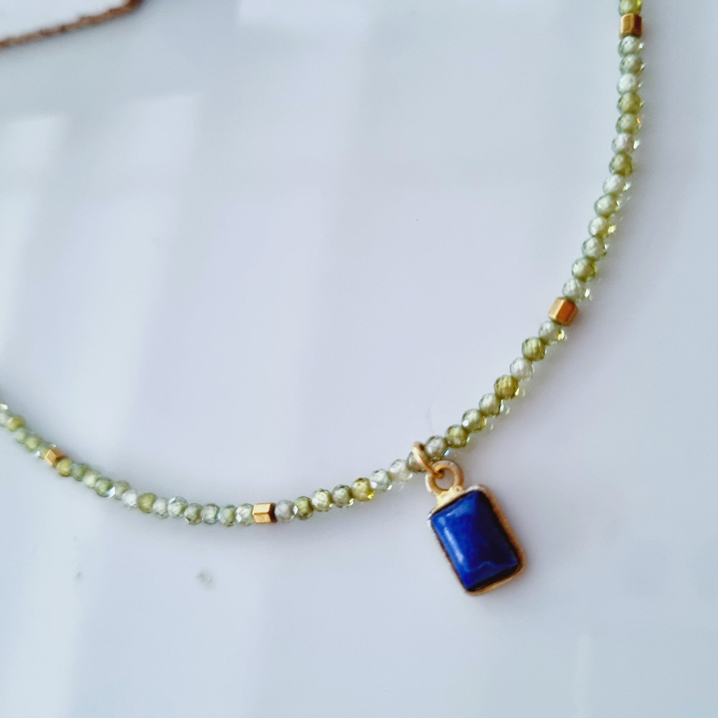 Green moonstone necklace