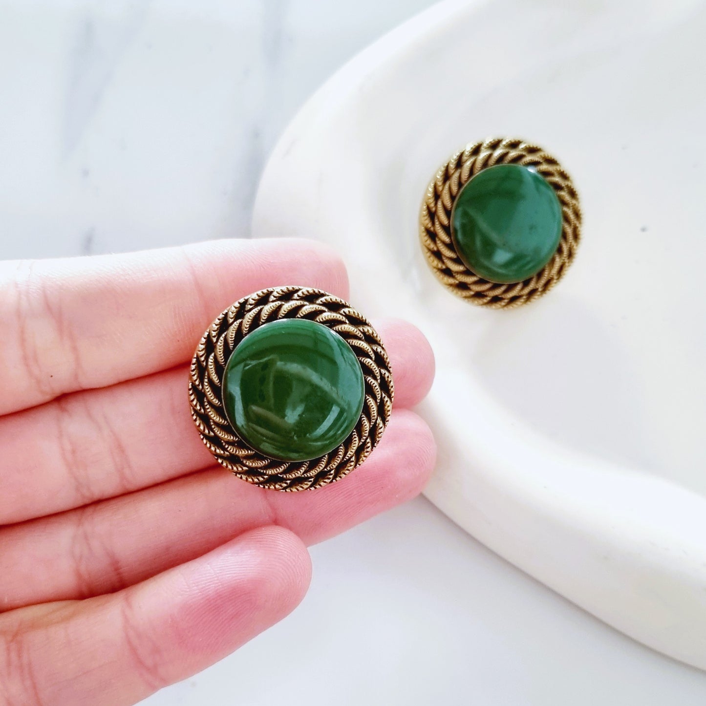 Vintage earrings Green