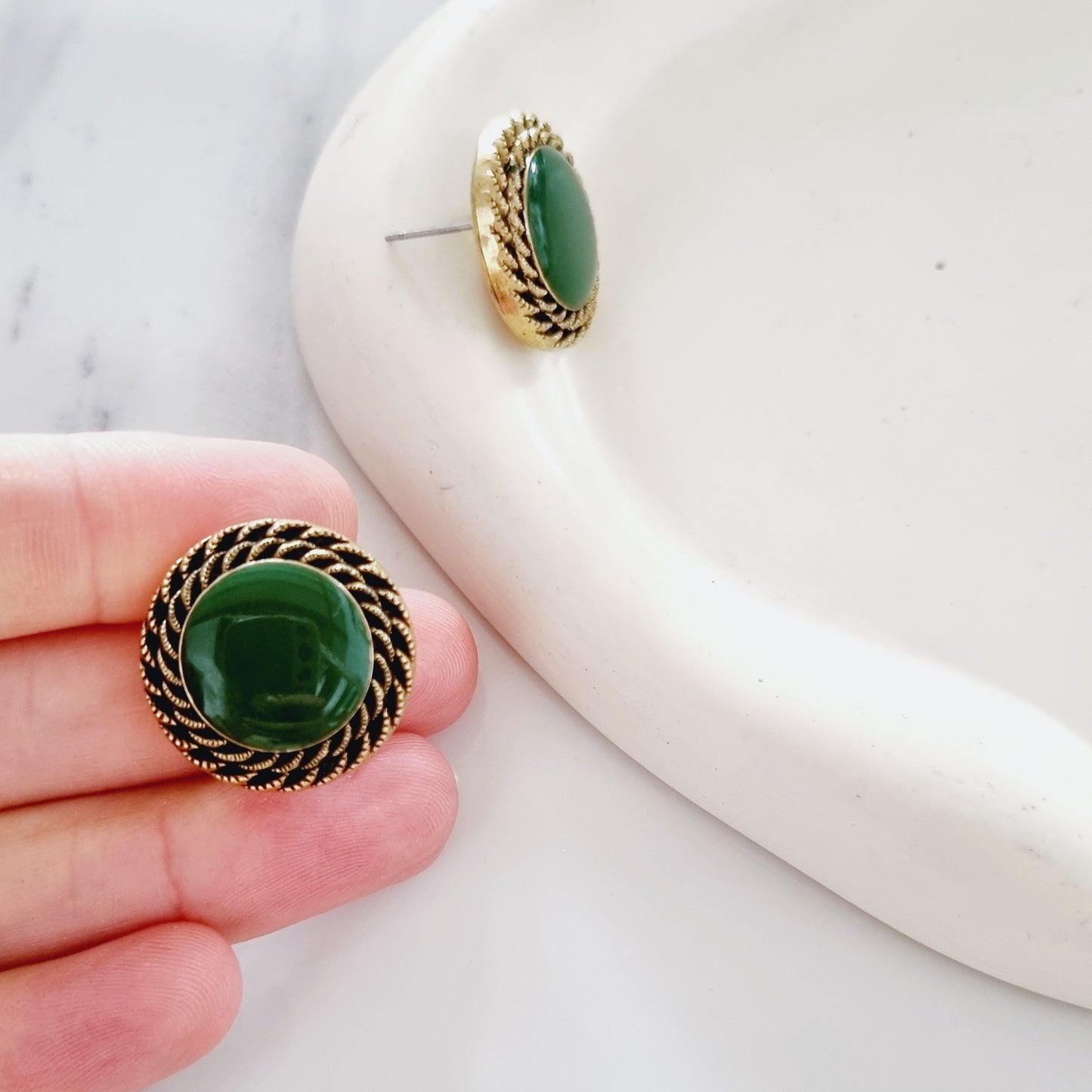 Vintage earrings Green