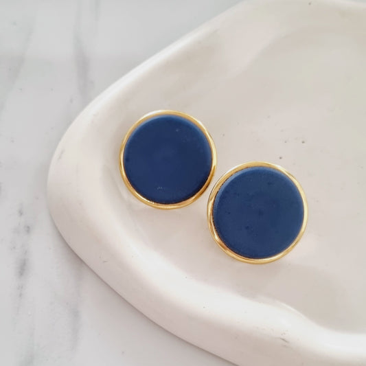 Vintage earrings - Big, new and fave in dusty blue