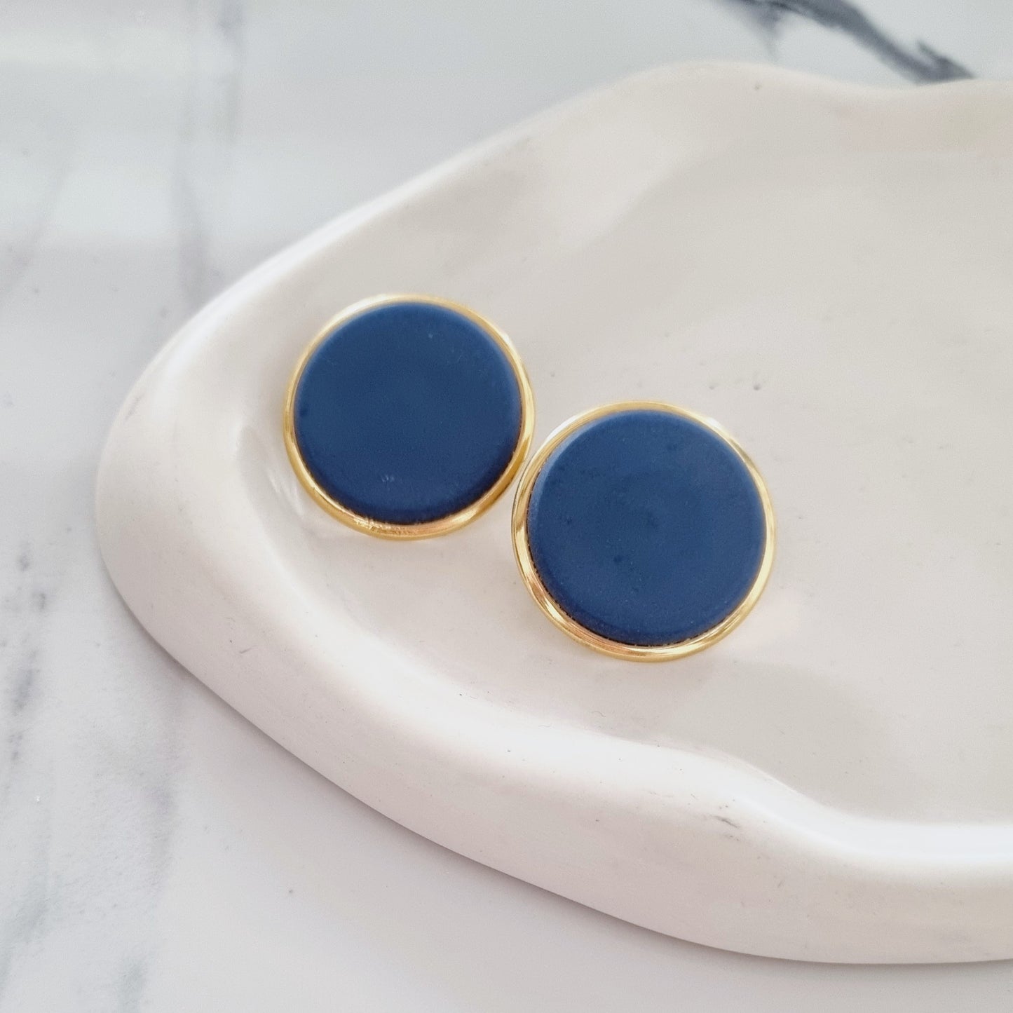 Vintage earrings - Big, new and fave in dusty blue