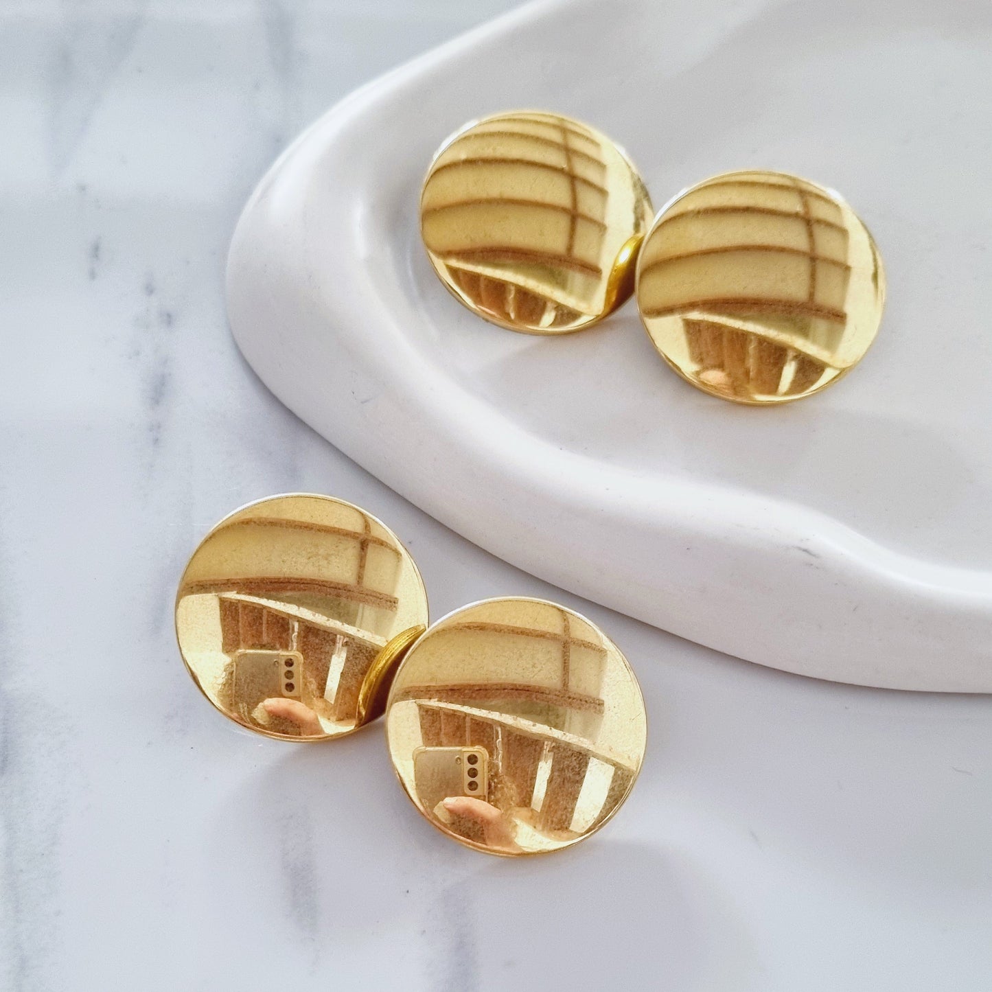 Vintage earrings - Gold mirrors