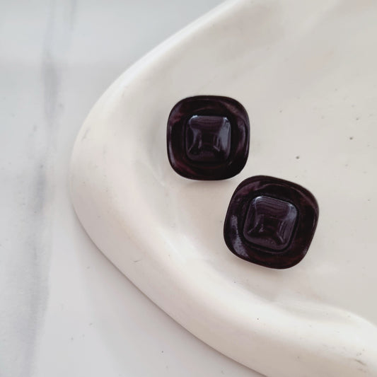 Vintage earrings - Dark bordeaux