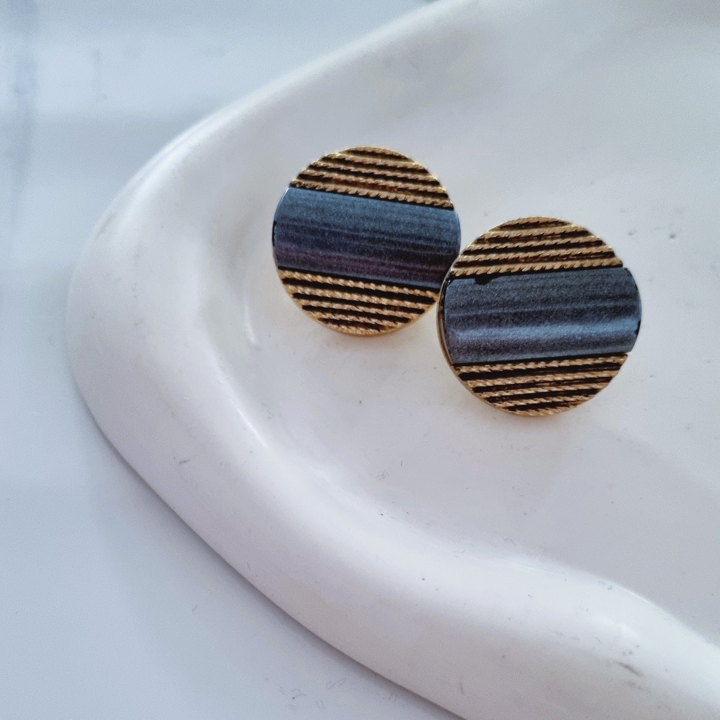 Vintage earrings - Grey/gold