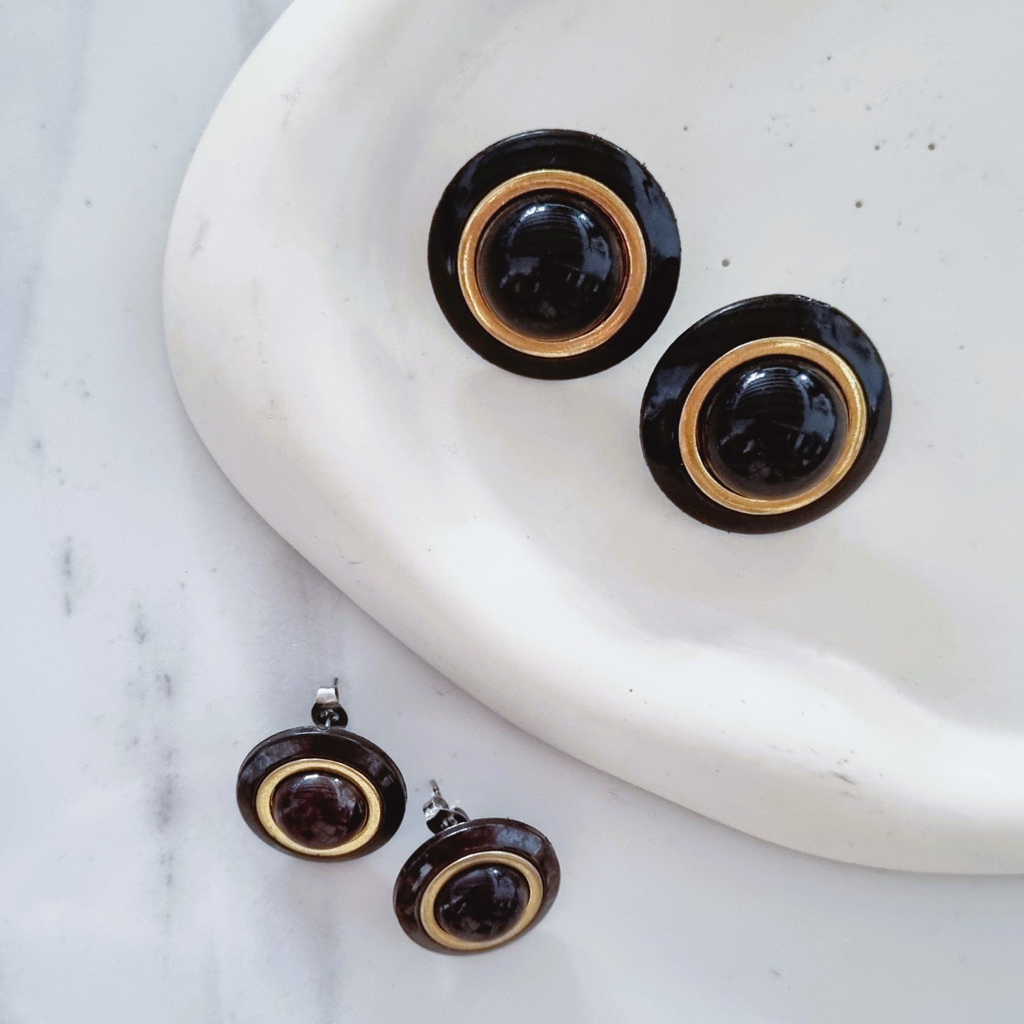 Vintage earrings - Nautica black (2 size)