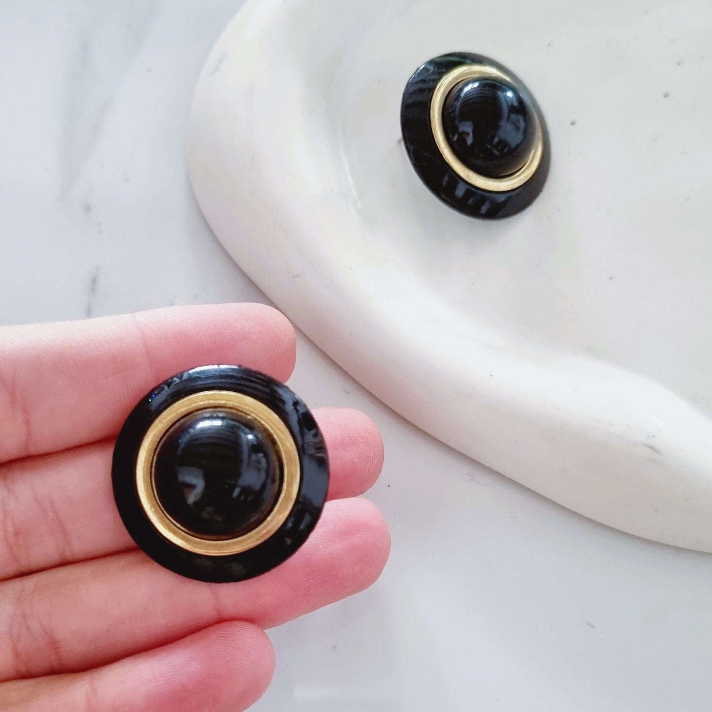 Vintage earrings - Nautica black (2 size)