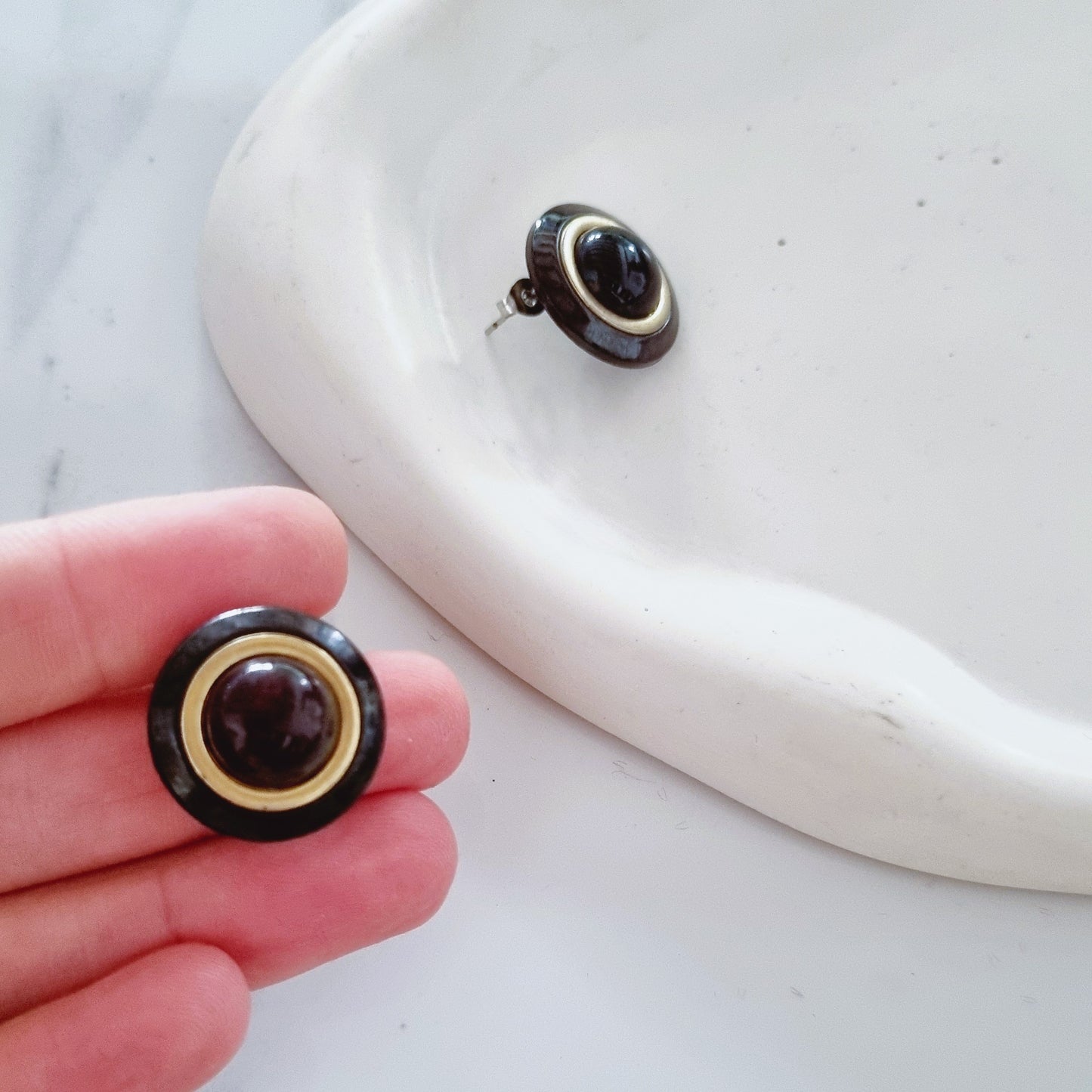 Vintage earrings - Nautica black (2 size)