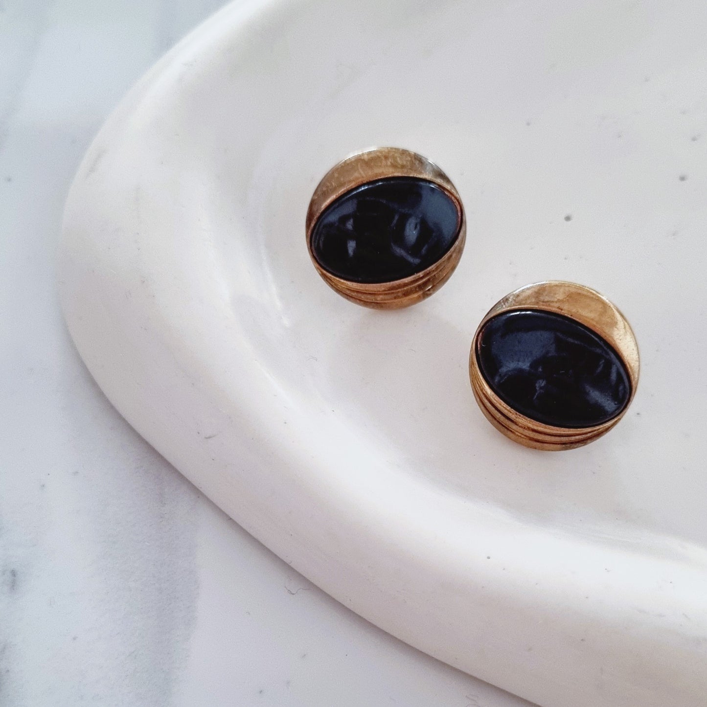 Vintage earrings - Black/gold