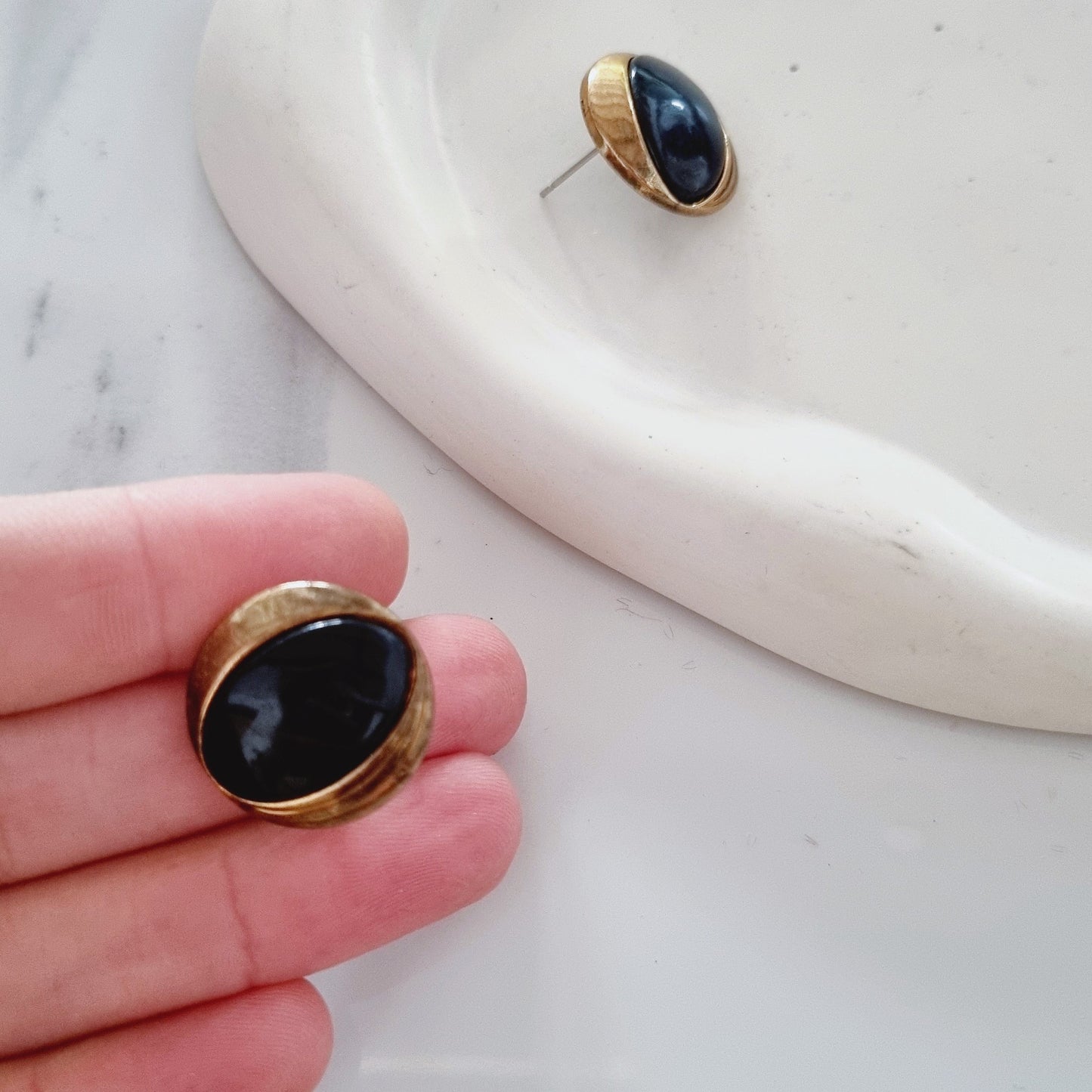 Vintage earrings - Black/gold