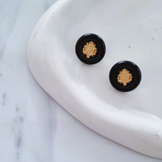 Vintage earrings - Black/gold