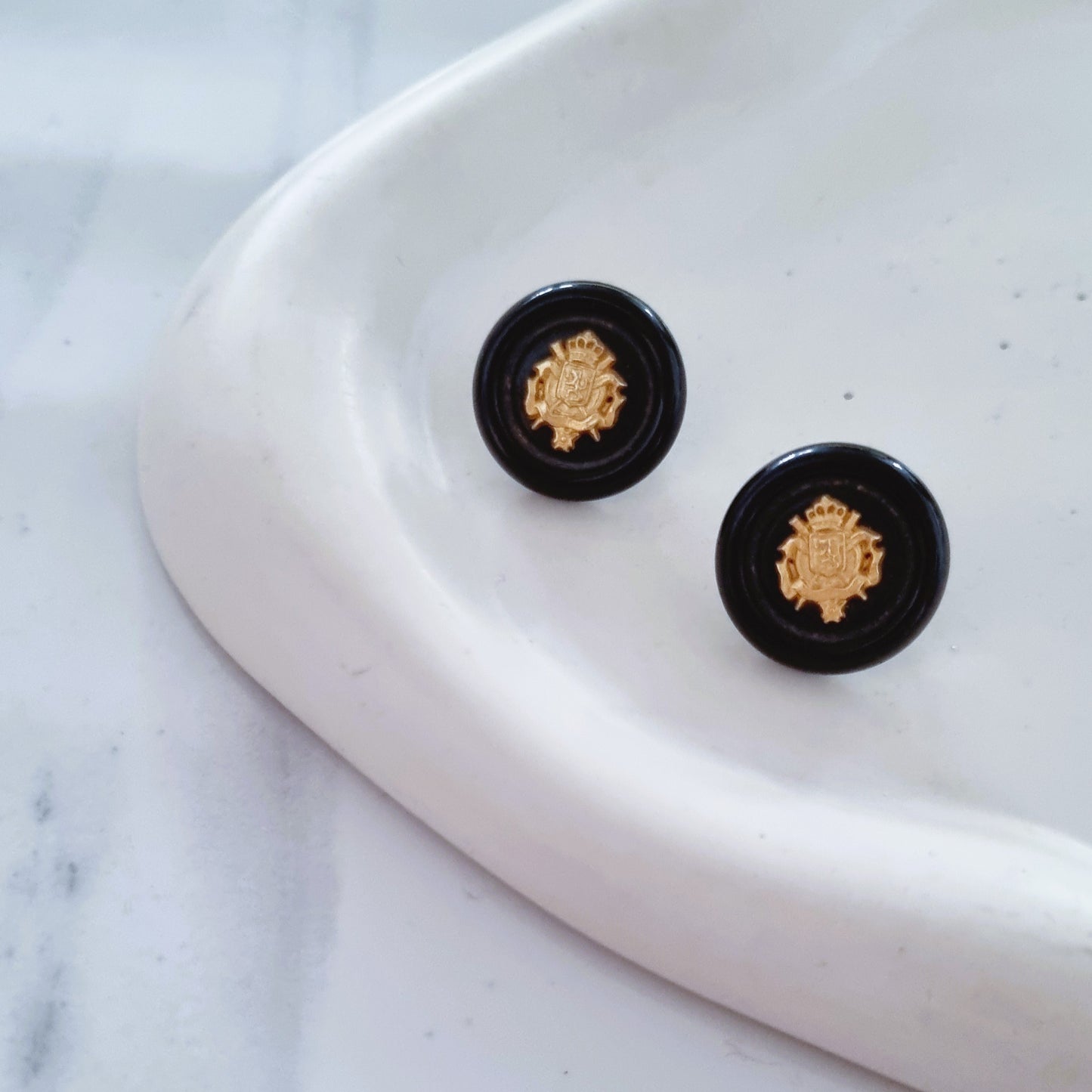 Vintage earrings - Black/gold