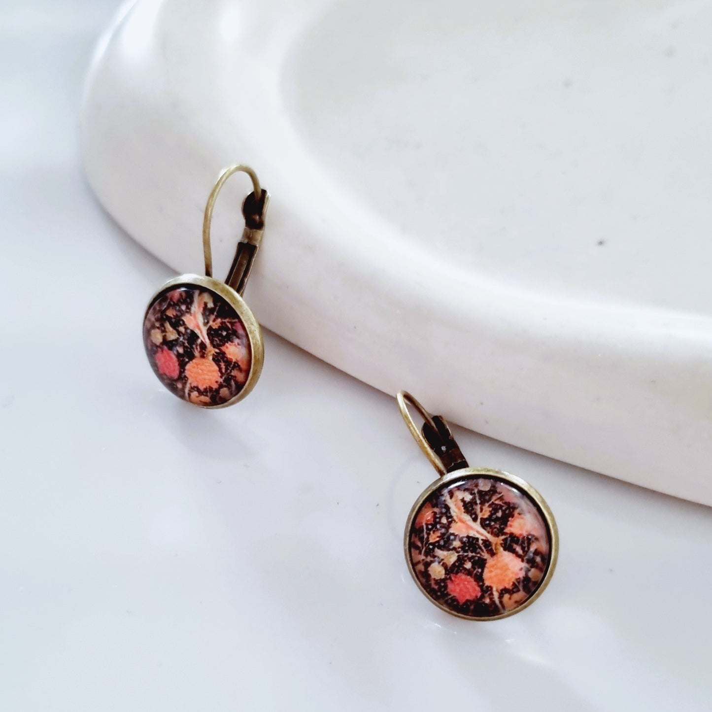 Peachy garden earrings