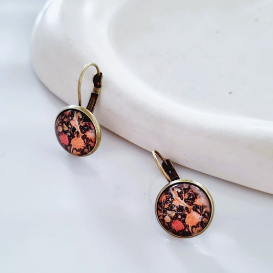 Peachy garden earrings