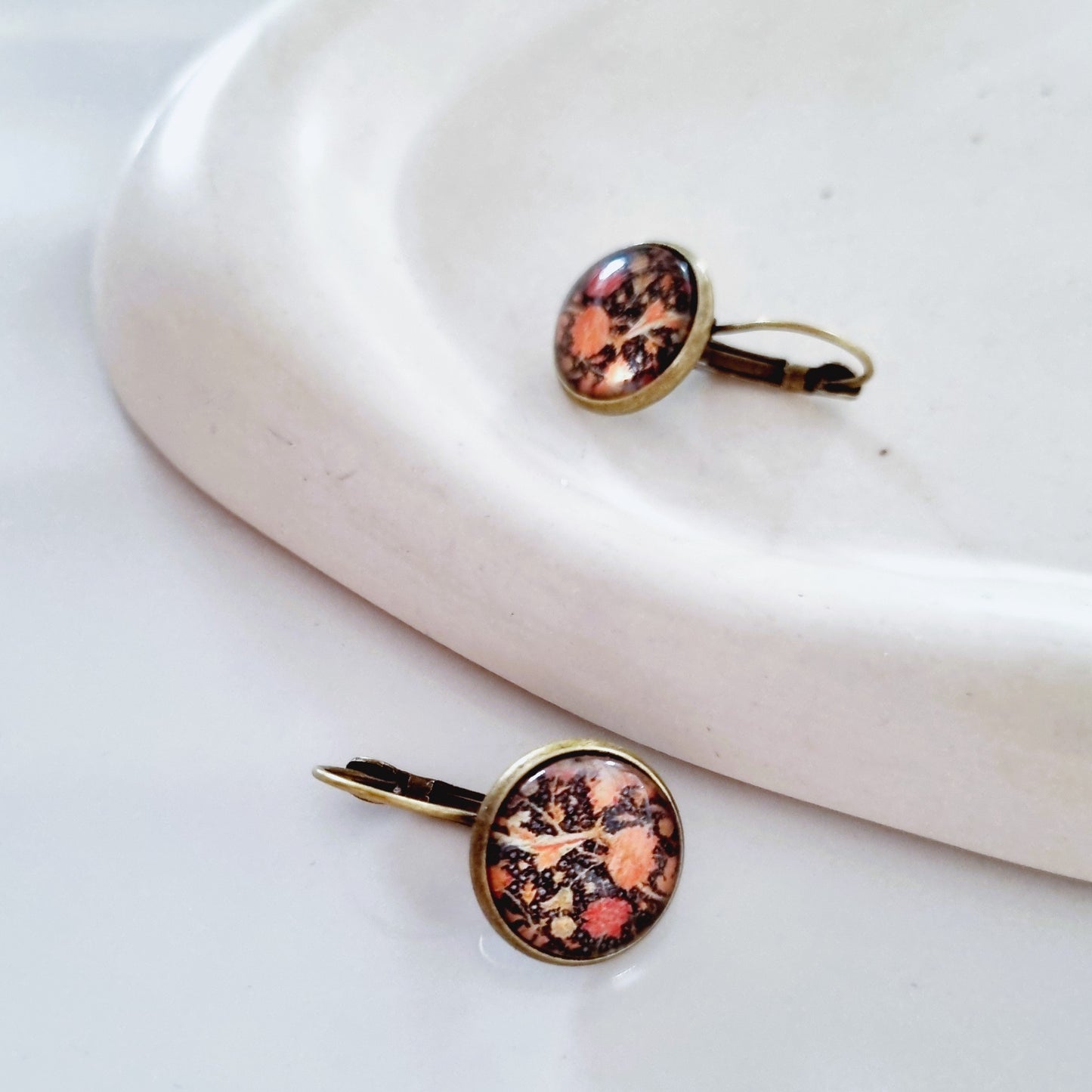 Peachy garden earrings