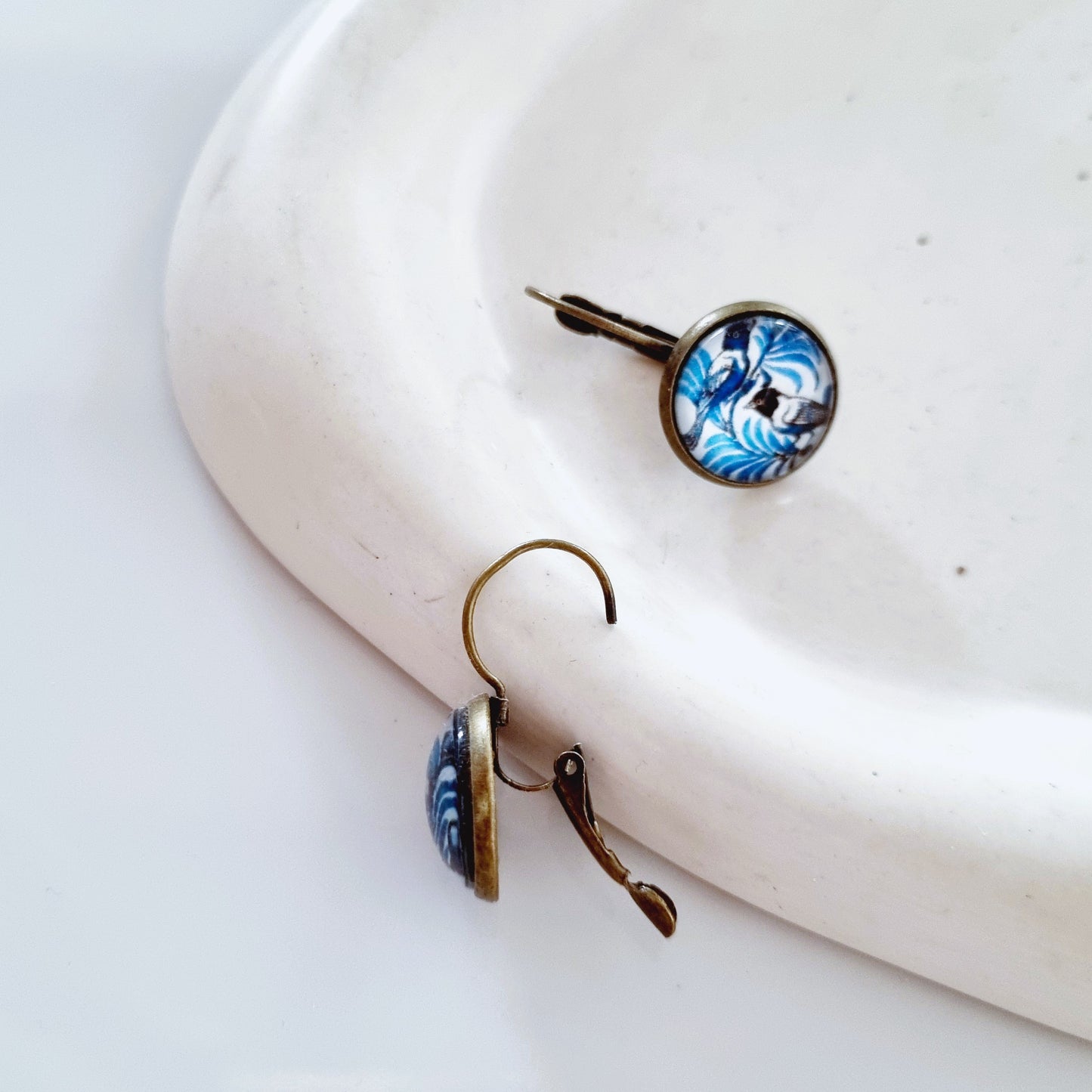 Blue garden earrings