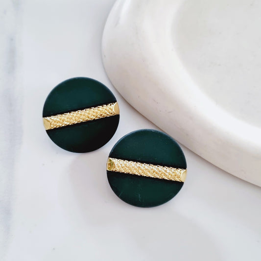 Vintage Earrings - Nautica green