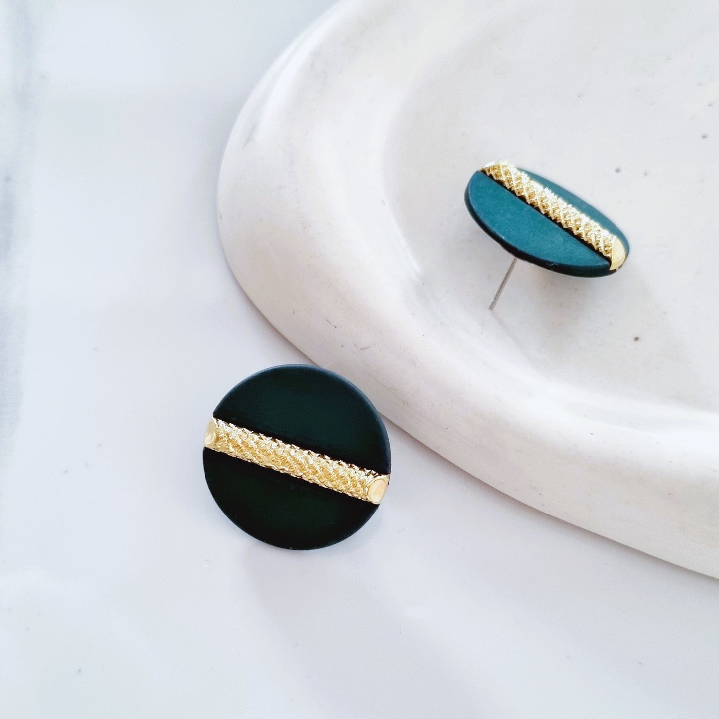 Vintage Earrings - Nautica green