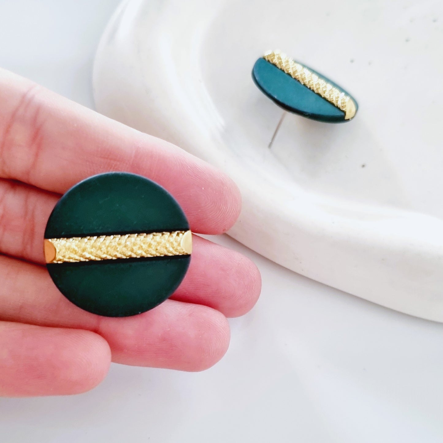 Vintage Earrings - Nautica green