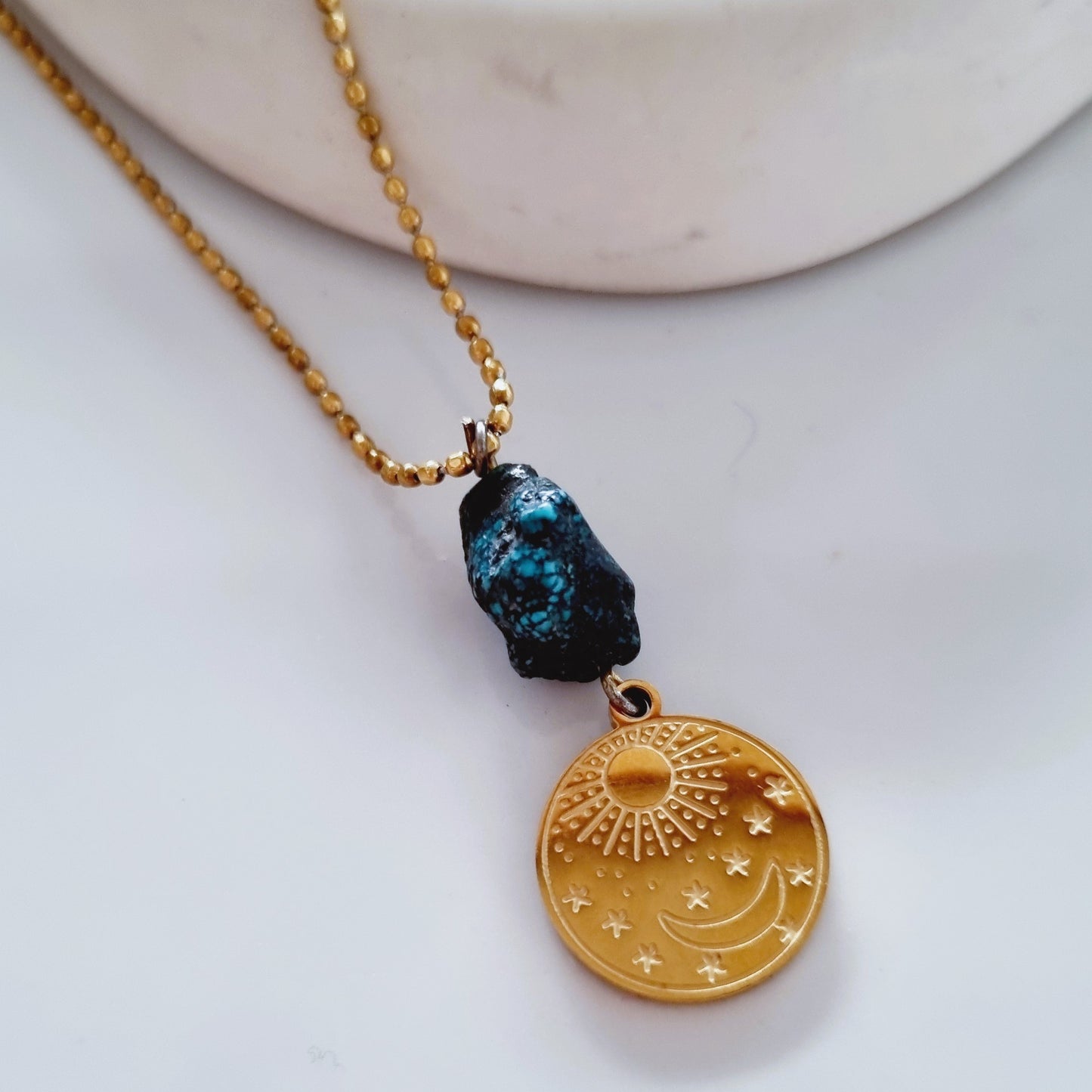 Moon and stone necklace