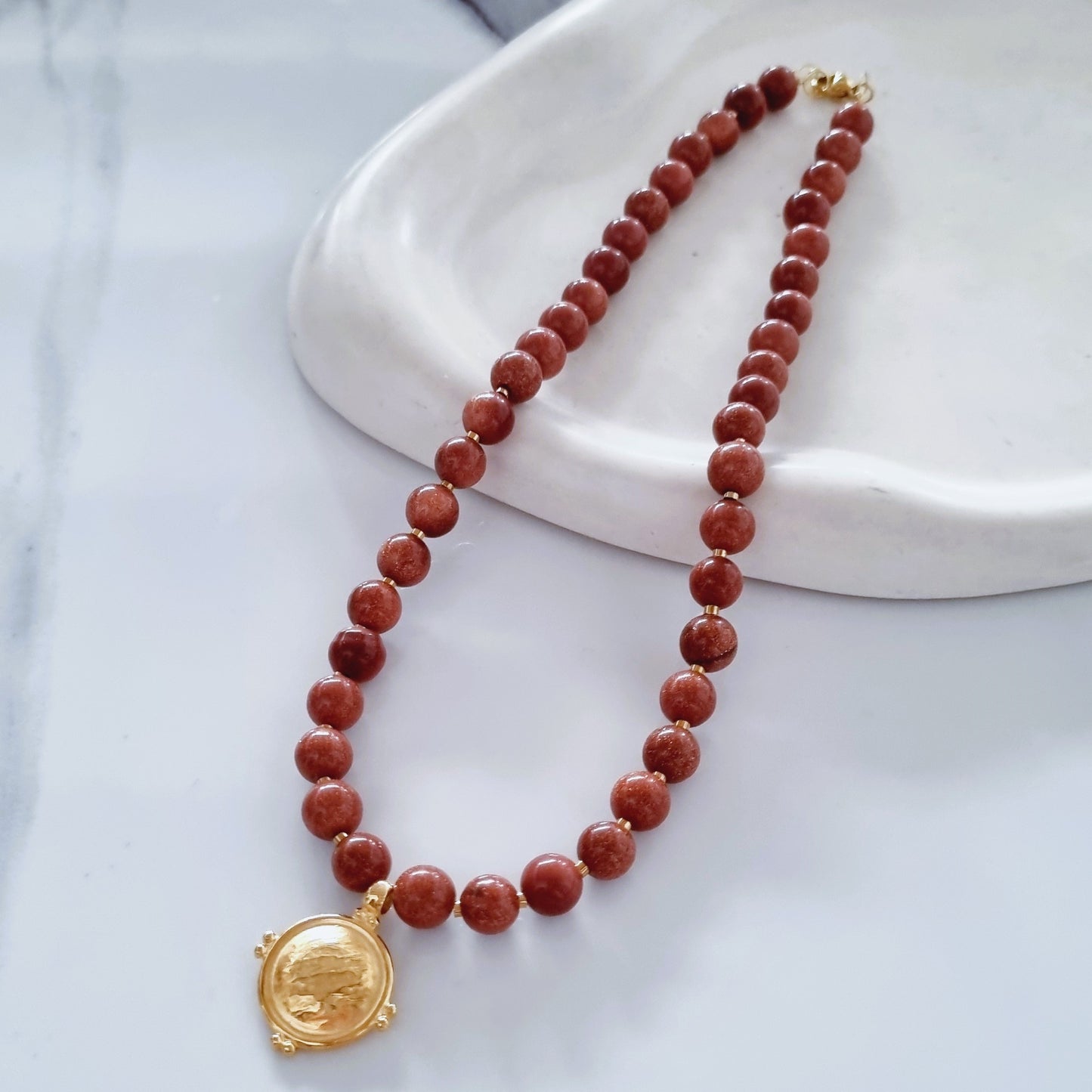 Goldstone necklace