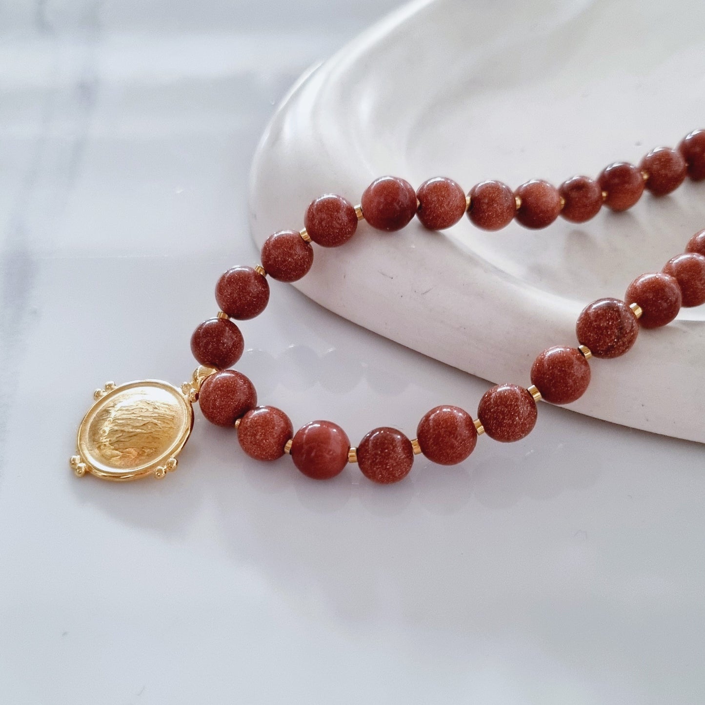 Goldstone necklace