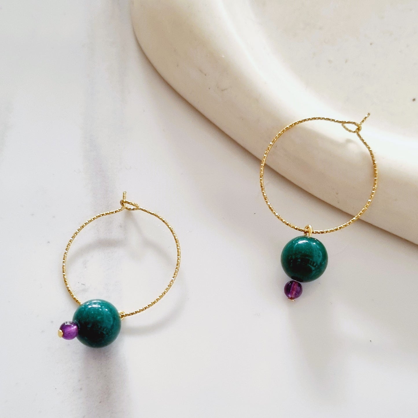 Green jade earrings