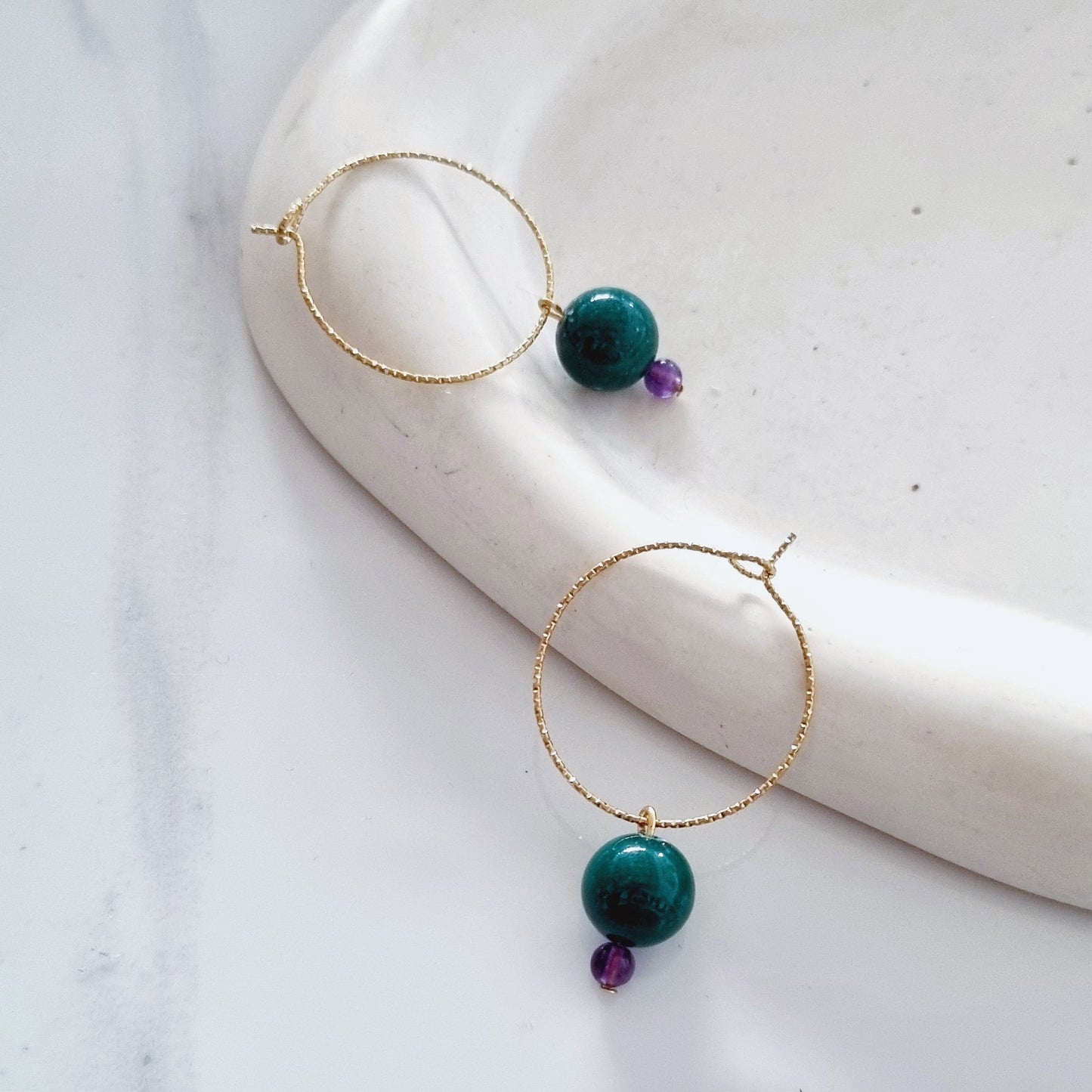 Green jade earrings