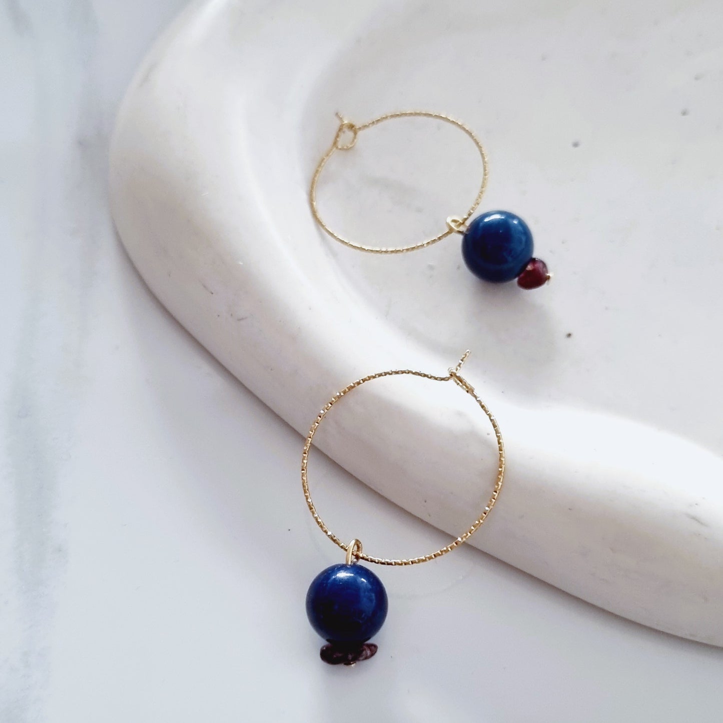 Blue jade earrings