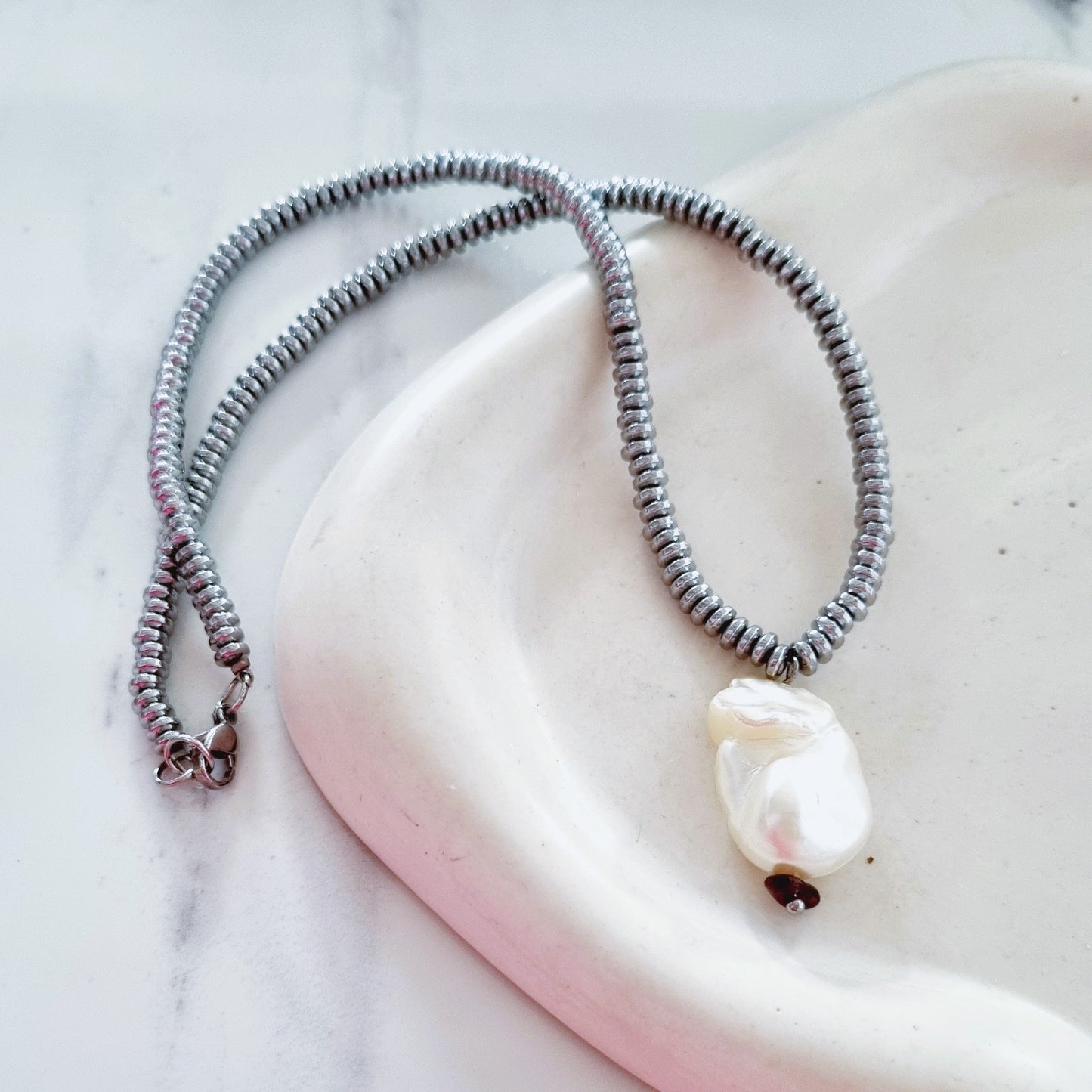 Hematite and pearl