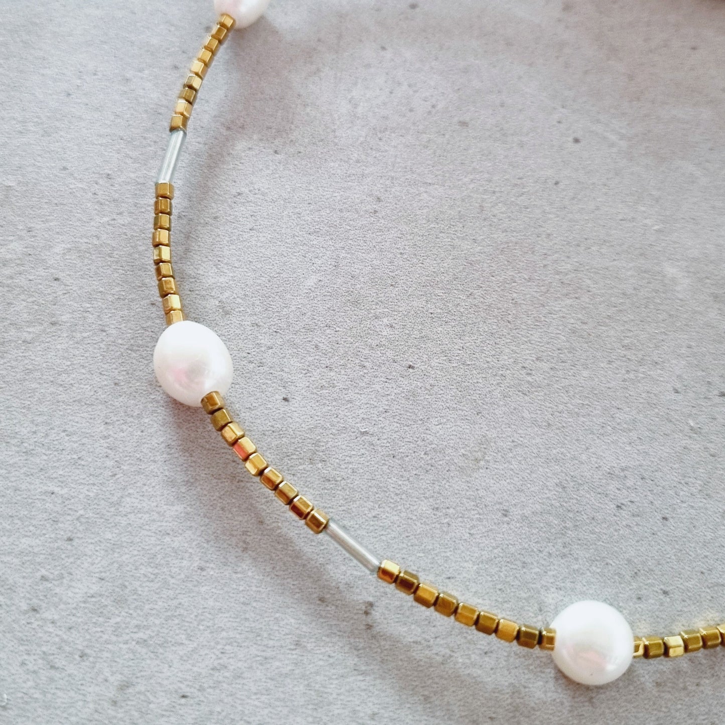 Gold hematite necklace