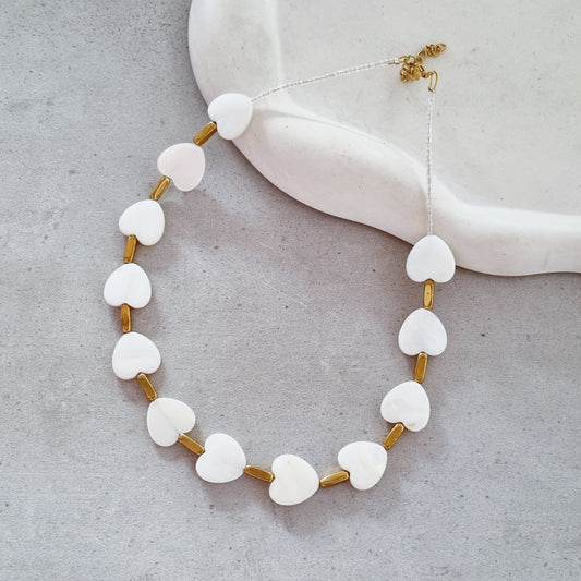 White hearts necklace