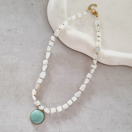 Moonstone & aventurine necklace