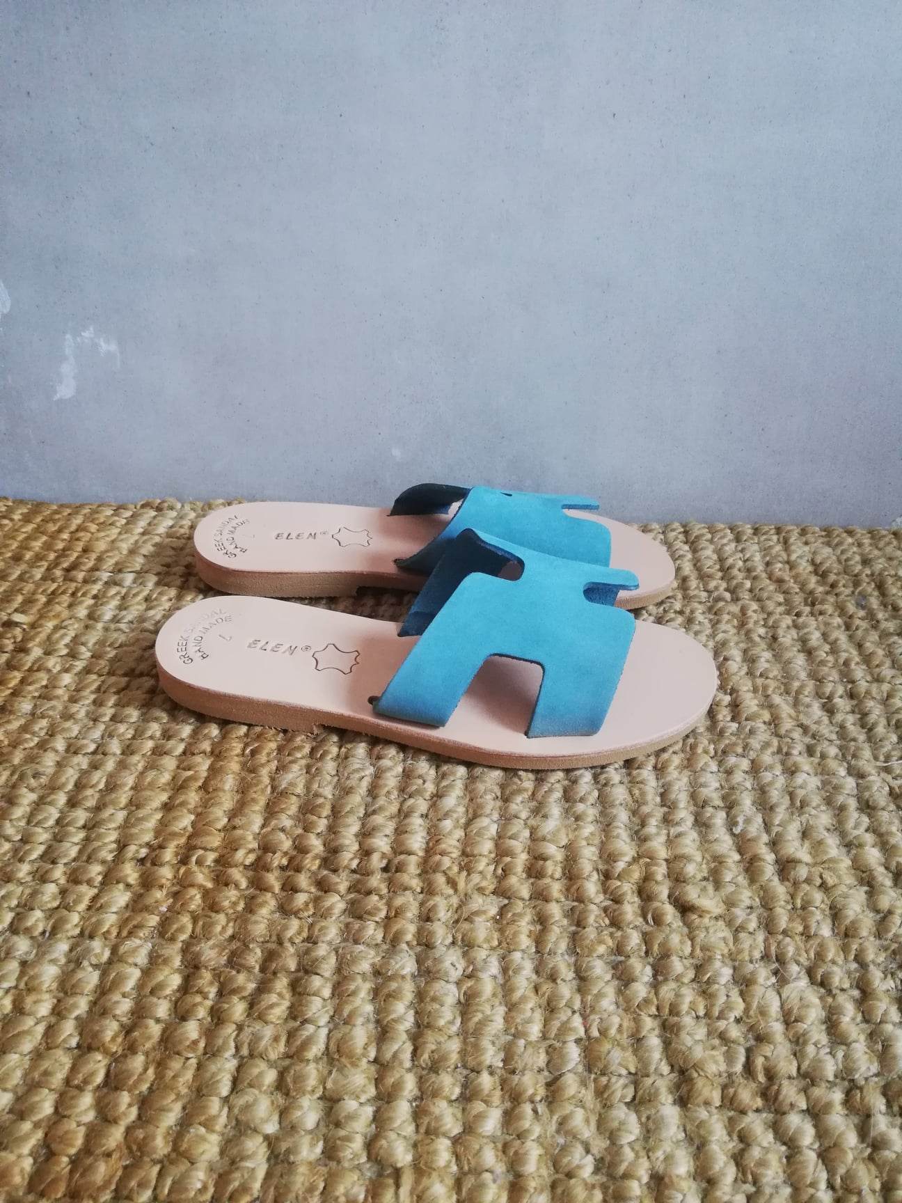 Turquoise slippers